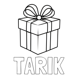 Online izdelana pobarvanka - Pobarvanka imena TARIK in pobarvanka preprostega darila
