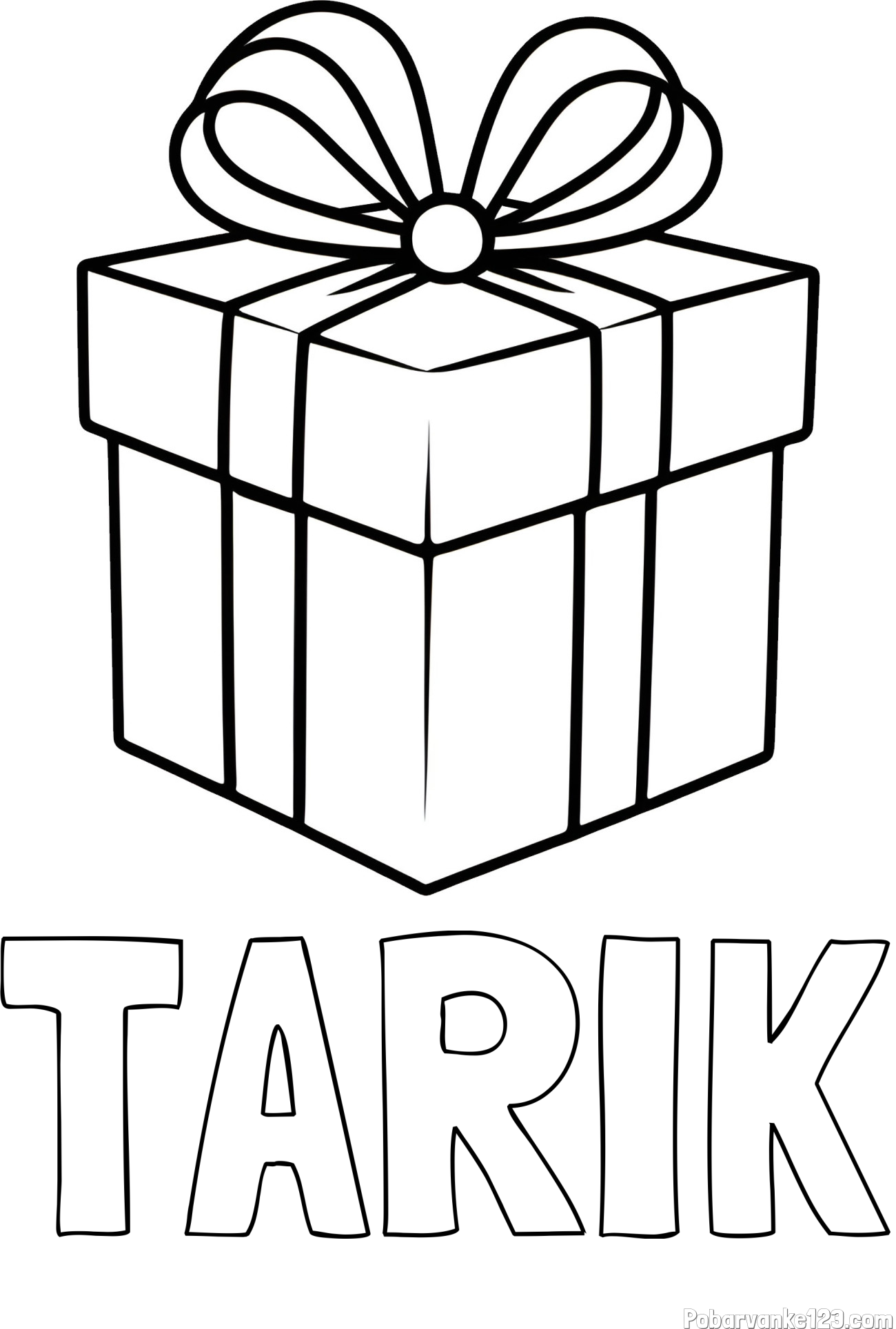 Pobarvanka imena TARIK in pobarvanka preprostega darila