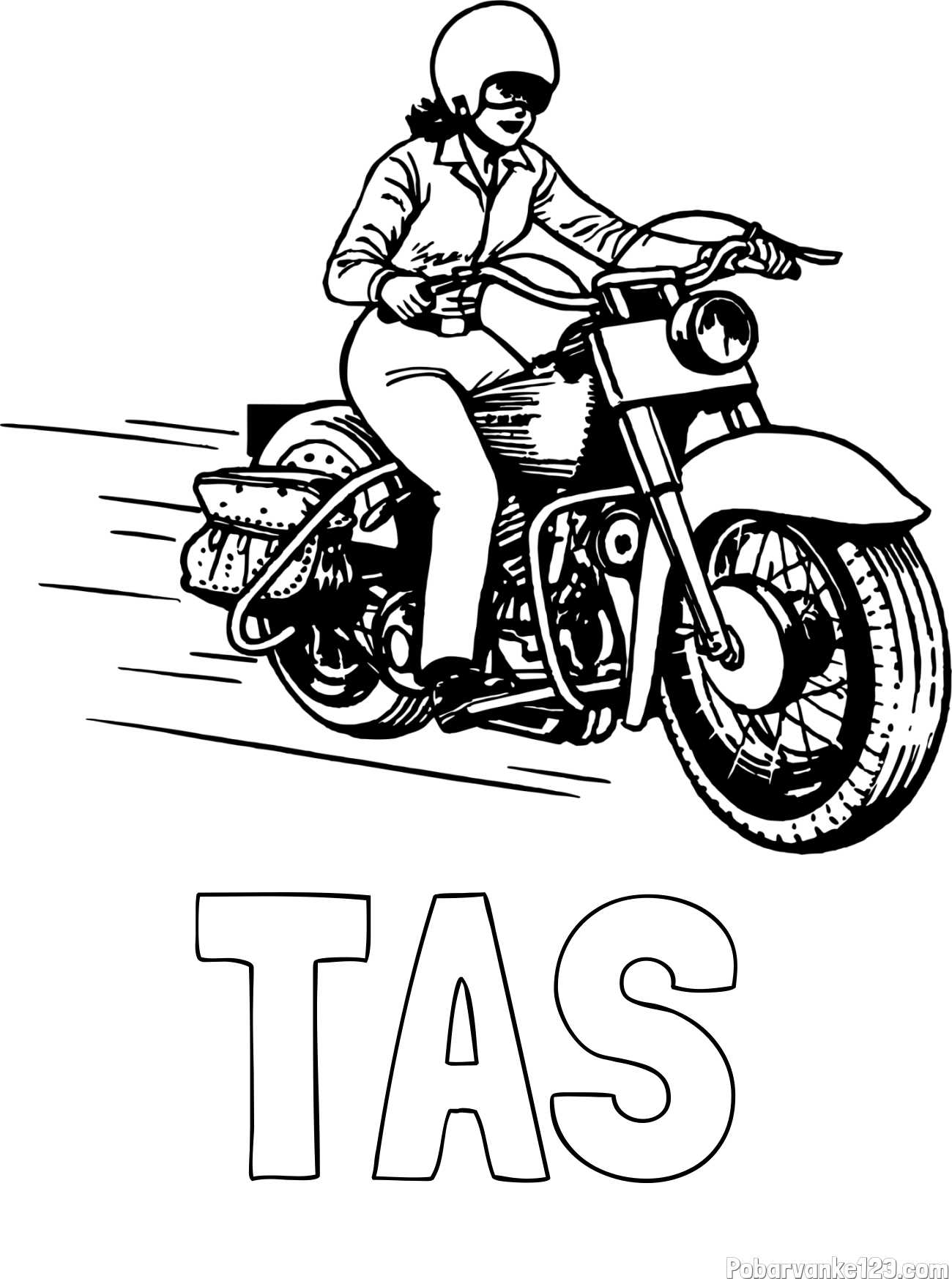 Pobarvanka imena TAŠ in pobarvanka motorja ter motoristke