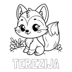 Online izdelana pobarvanka - Pobarvanka imena TEREZIJA in pobarvanka lisičke