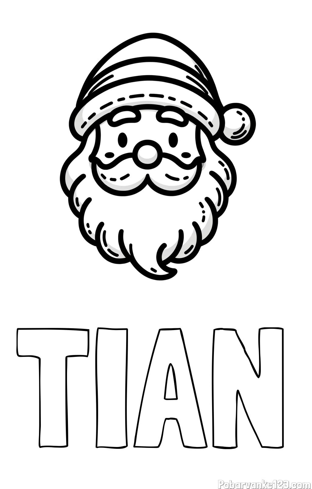 Pobarvanka imena TIAN in pobarvanka Božička za najmlajše