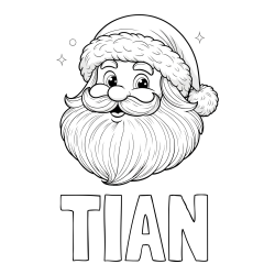 Online izdelana pobarvanka - Pobarvanka imena TIAN in pobarvanka simpatičnega Božička