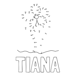 Online izdelana pobarvanka - Pobarvanka imena TIANA in Črtna pobarvanka cvetlice