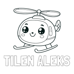Online izdelana pobarvanka - Pobarvanka imena TILEN ALEKS in otroška pobarvanka ljubkega helikopterja