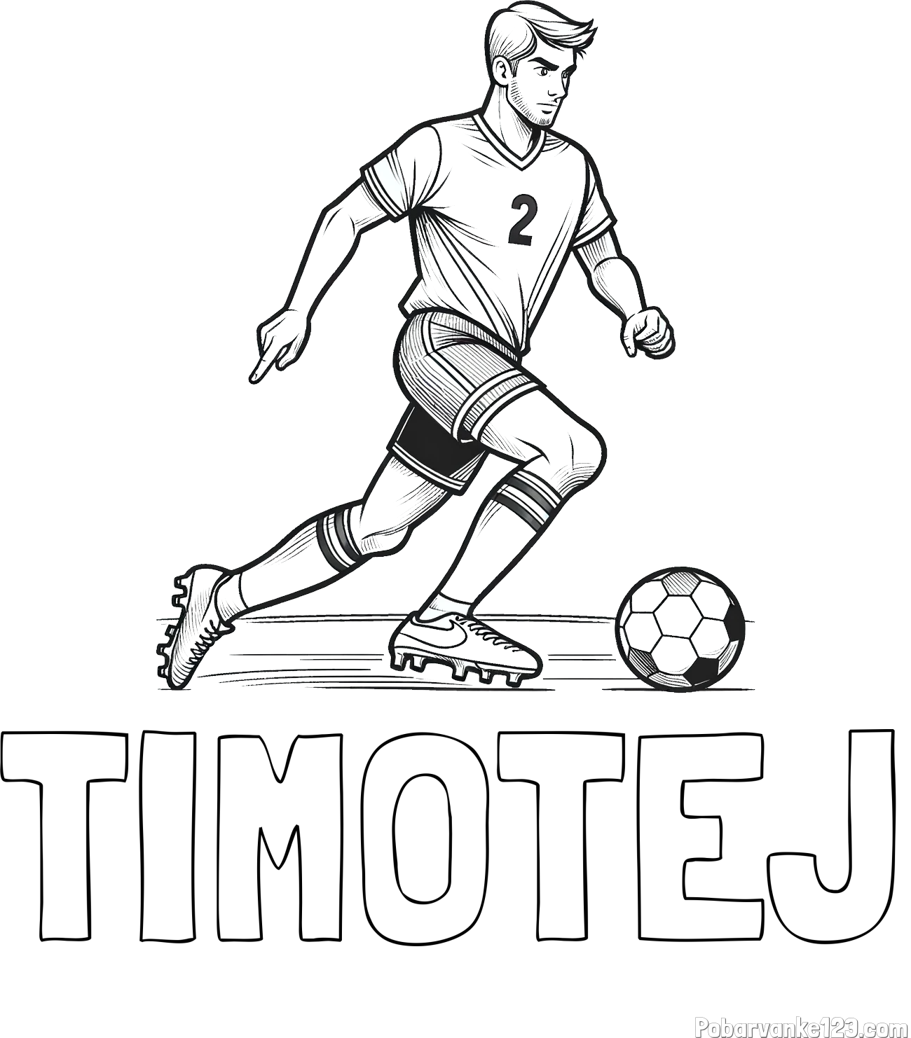 Pobarvanka imena TIMOTEJ in pobarvanka nogometaša