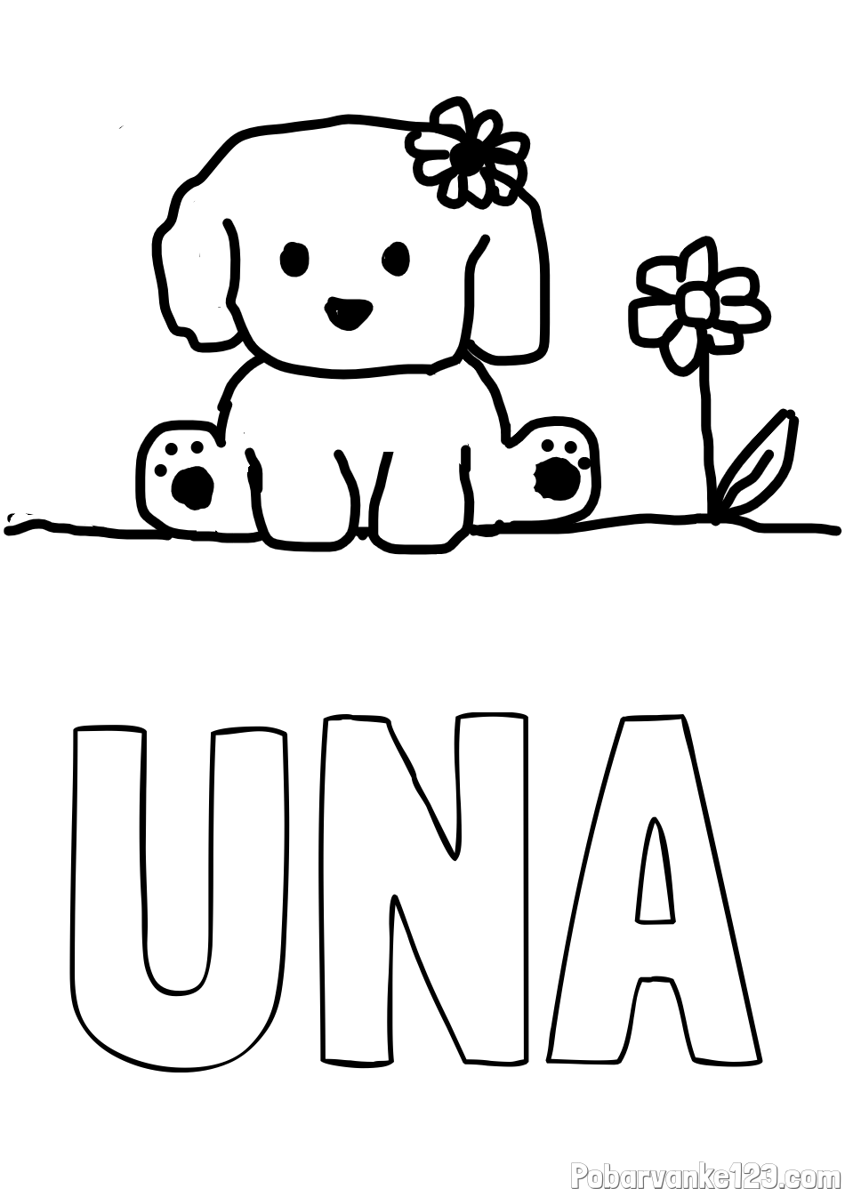 Pobarvanka imena UNA in KUŽIKA