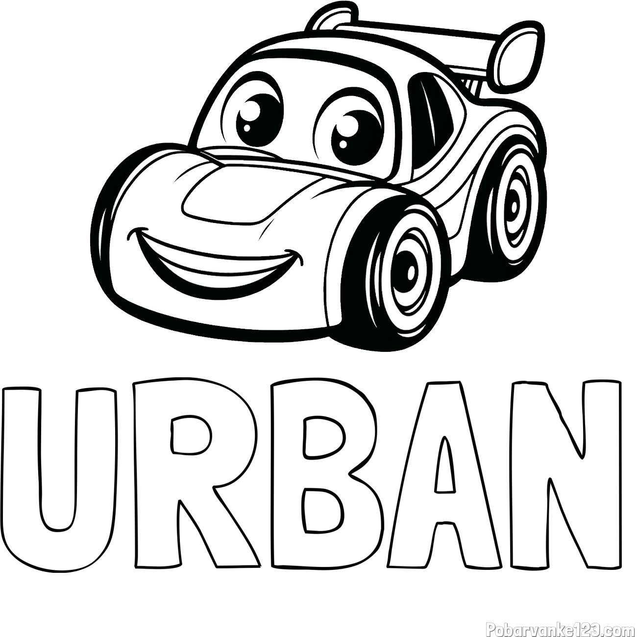 Pobarvanka imena URBAN in pobarvanka otroškega avtomobila
