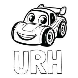 Online izdelana pobarvanka - Pobarvanka imena URH in pobarvanka otroškega avtomobila