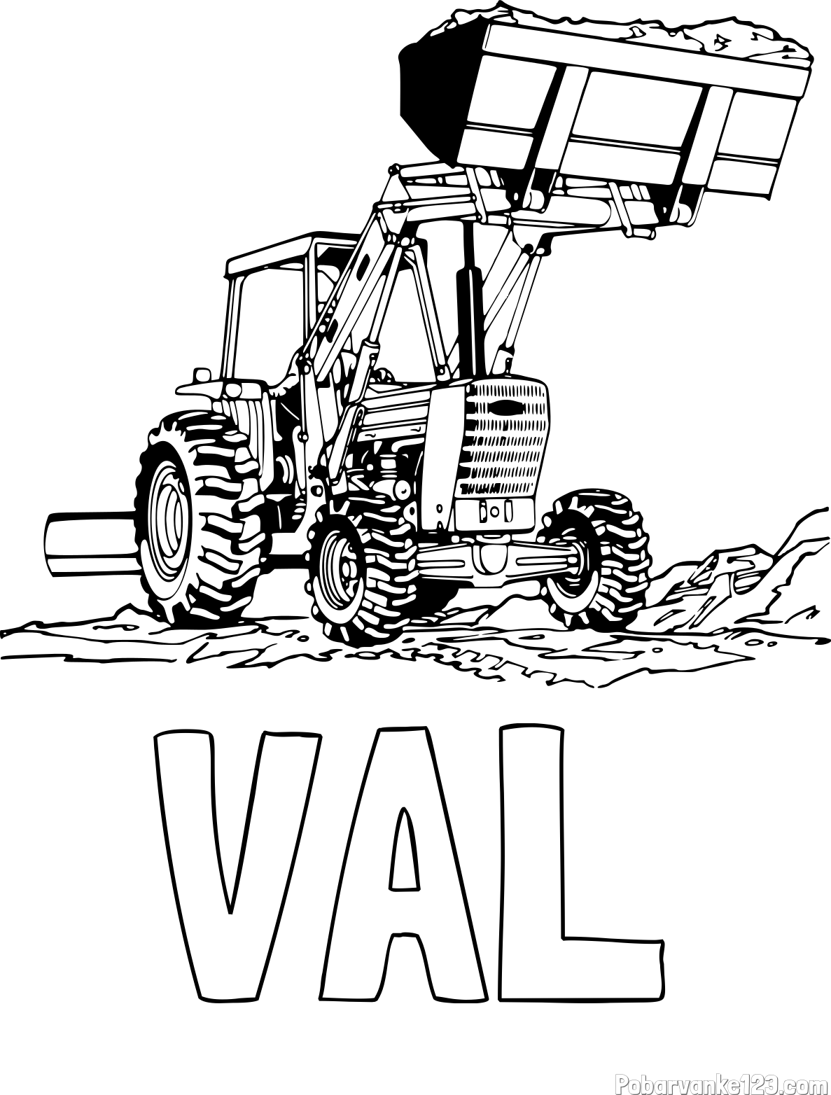 Pobarvanka imena VAL in pobarvanka traktorja