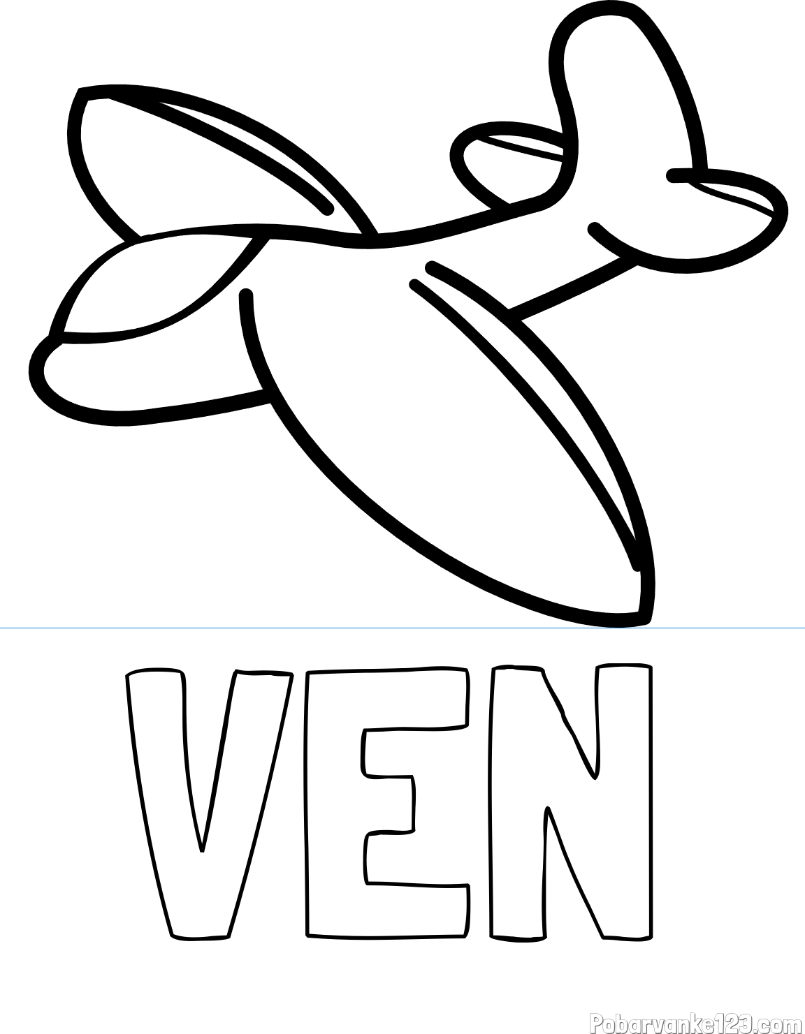 Pobarvanka imena VEN in pobarvanka majhnega letala