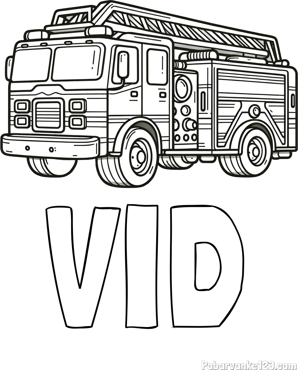 Pobarvanka imena VID in pobarvanka gasilskega avta z veliko podrobnostmi