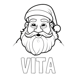 Online izdelana pobarvanka - Pobarvanka imena VITA in pobarvanka utrujenega Božička