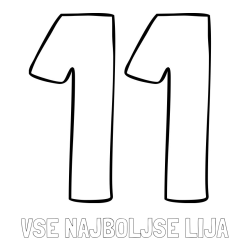 Online izdelana pobarvanka - Pobarvanka imena VSE NAJBOLJŠE LIJA in pobarvanka številke enajst (11)