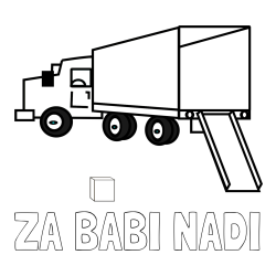 Online izdelana pobarvanka - Pobarvanka imena ZA BABI NADI in pobarvanka velikega tovornjaka pri nakladanju