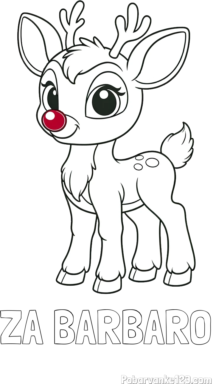 Pobarvanka imena ZA BARBARO in pobarvanka nasmejanega jelenčka Rudolfa