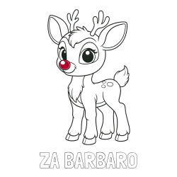 Online izdelana pobarvanka - Pobarvanka imena ZA BARBARO in pobarvanka nasmejanega jelenčka Rudolfa