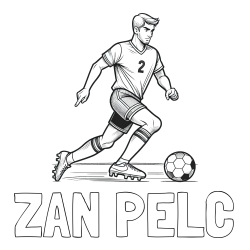 Online izdelana pobarvanka - Pobarvanka imena ŽAN PELC in pobarvanka nogometaša