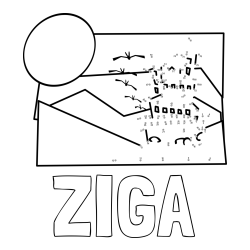 Online izdelana pobarvanka - Pobarvanka imena ŽIGA in pobarvanka gradu - poveži številke od pike do pike