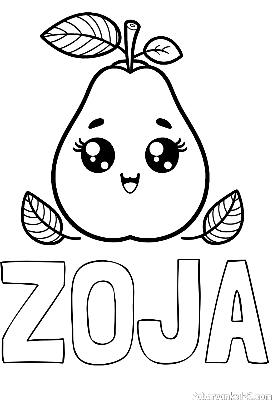Pobarvanka imena ZOJA in pobarvanka hruške