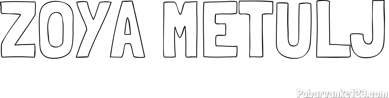 Pobarvanka imena ZOYA METULJ