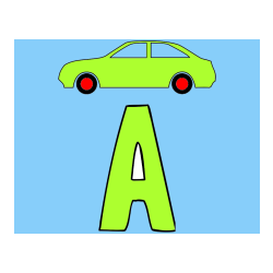 Pobarvana pobarvanka - Pobarvanka črke A