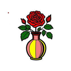 Pobarvana pobarvanka - Pobarvanka čudovite vrtnice v vazi