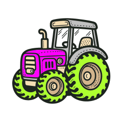 Pobarvana pobarvanka - Pobarvanka čudovitega traktorja