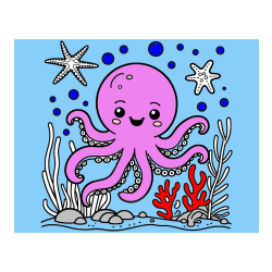 Pobarvana pobarvanka - Pobarvanka hobotnice