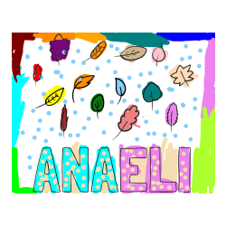 Pobarvana pobarvanka - Pobarvanka imena ANAELI in otroška pobarvanka listja