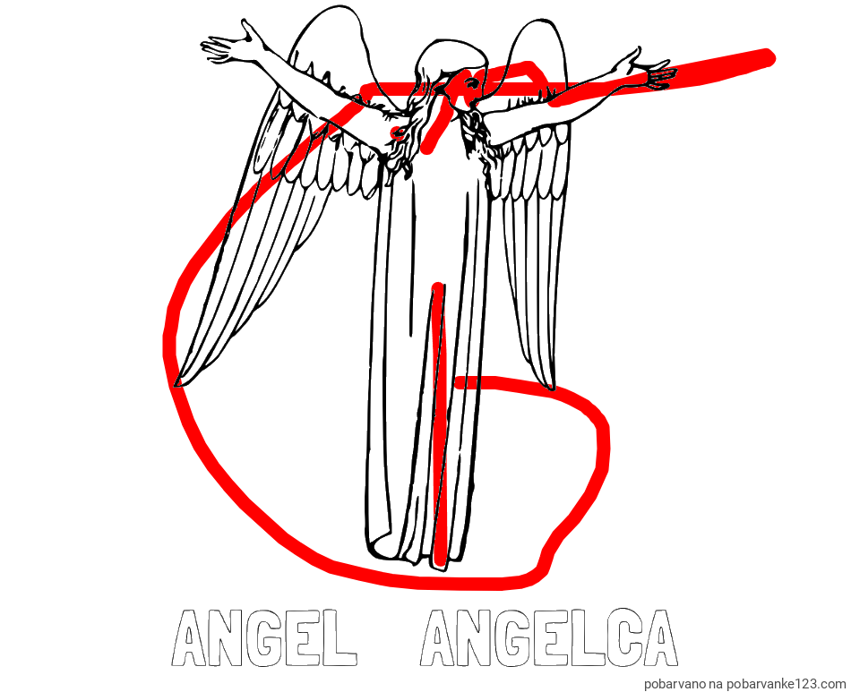 POBARVANA POBARVANKA - Pobarvanka imena ANGEL    ANGELCA in lepa pobarvanka angela