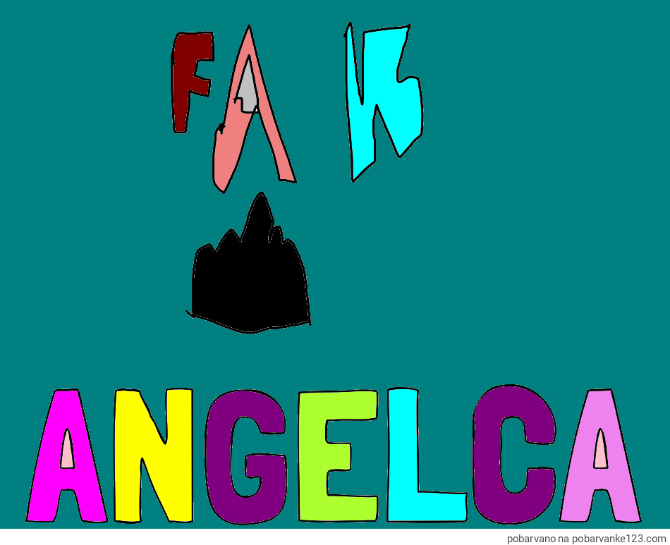 POBARVANA POBARVANKA - Pobarvanka imena ANGELCA in fakič