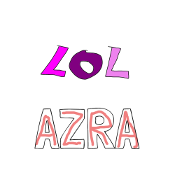 Pobarvana pobarvanka - Pobarvanka imena AZRA in LOL- pobarvanka