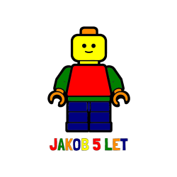 Pobarvana pobarvanka - Pobarvanka imena JAKOB 5 LET in pobarvanka LEGO figurice fanta