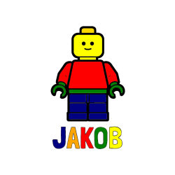 Pobarvana pobarvanka - Pobarvanka imena JAKOB in pobarvanka LEGO figurice fanta