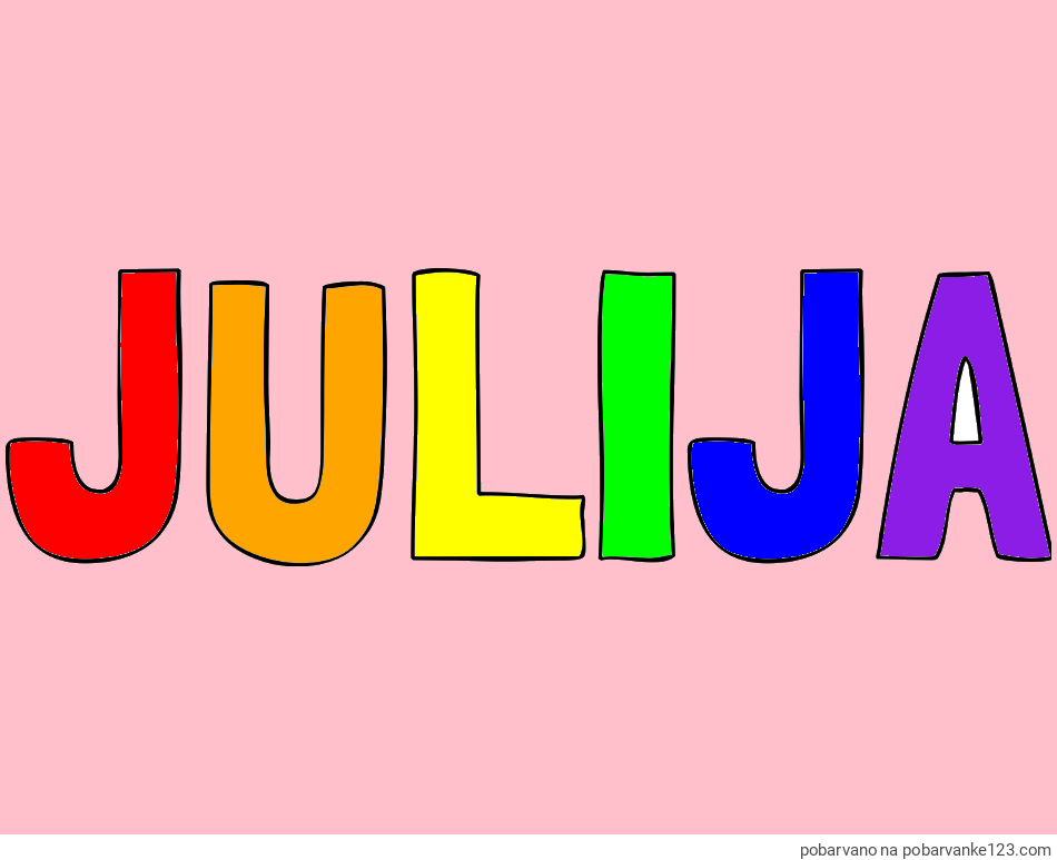 POBARVANA POBARVANKA - Pobarvanka imena JULIJA