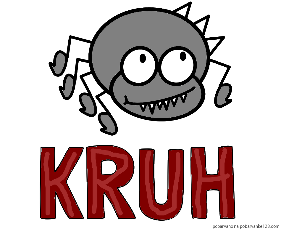 POBARVANA POBARVANKA - Pobarvanka imena KRUH in pobarvanka smešnega pajka