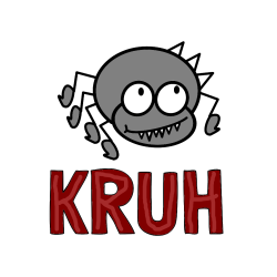 Pobarvana pobarvanka - Pobarvanka imena KRUH in pobarvanka smešnega pajka