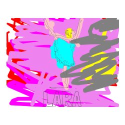 Pobarvana pobarvanka - Pobarvanka imena LARA in pobarvanka ljubke baletke