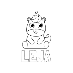 POBARVANA POBARVANKA - Pobarvanka imena LEJA in pobarvanka čudovitega samoroga Unicorn