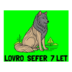 Pobarvana pobarvanka - Pobarvanka imena LOVRO  ŠEFER  7 LET in pobarvanka sedečega volka