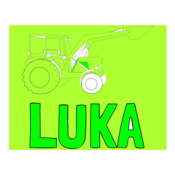 Pobarvana pobarvanka - Pobarvanka imena LUKA in traktor 2