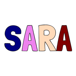 Pobarvana pobarvanka - Pobarvanka imena SARA