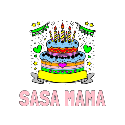 Pobarvana pobarvanka - Pobarvanka imena SAŠA MAMA in pobarvanka velike torte za rojstni dan
