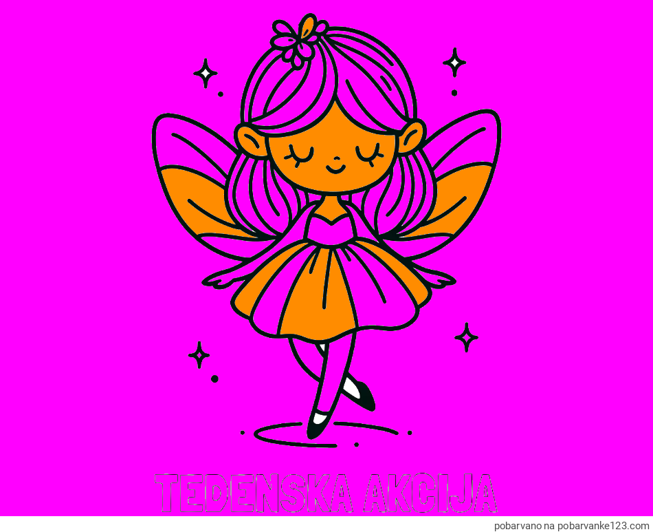 POBARVANA POBARVANKA - Pobarvanka imena TEDENSKA AKCIJA in enostavna pobarvanka čarobne vile