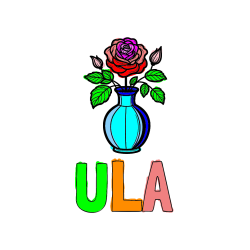 Pobarvana pobarvanka - Pobarvanka imena ULA in pobarvanka čudovite vrtnice v vazi