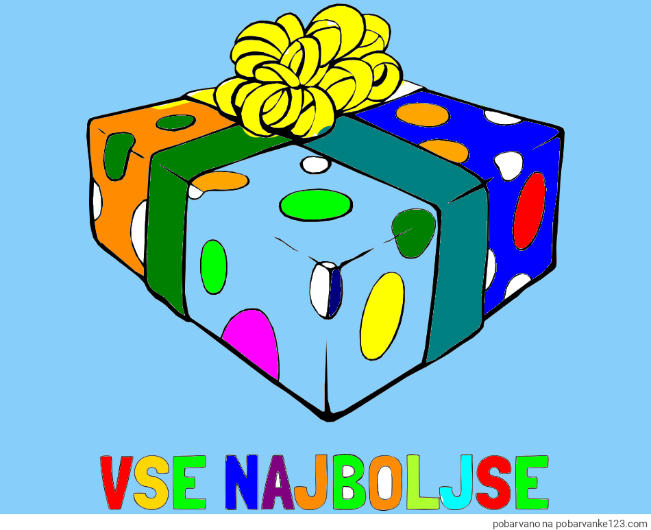 POBARVANA POBARVANKA - Pobarvanka imena VSE NAJBOLJŠE in božično darilo