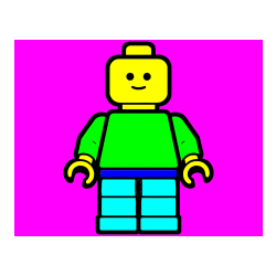 Pobarvana pobarvanka - Pobarvanka LEGO figurice fanta