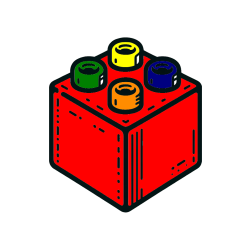 Pobarvana pobarvanka - Pobarvanka LEGO kocke