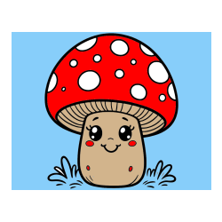 Pobarvana pobarvanka - Pobarvanka ljubke gobe