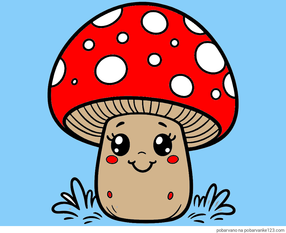 POBARVANA POBARVANKA - Pobarvanka ljubke gobe